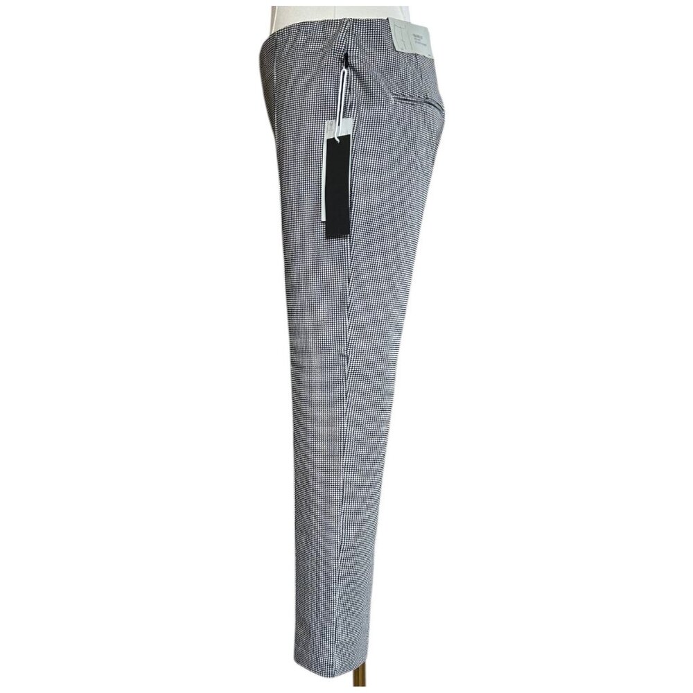 Massimo Fabbro Pull-On Pants Black White Plaid Slim Ankle S 4 - Picture 10 of 12